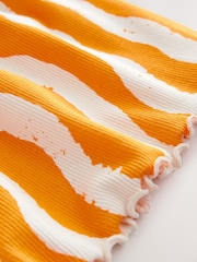 Orange/Ecru Stripe Jersey Playsuit (3mths-7yrs) - Image 7 of 7
