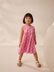 Coral Pink Floral Jersey Rib Playsuit (3mths-7yrs) - Image 2 of 8