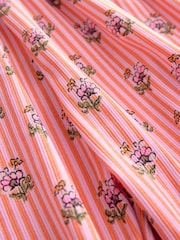 Coral Pink Floral Jersey Rib Playsuit (3mths-7yrs) - Image 8 of 8