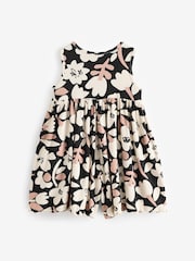 Monochrome Floral Jersey Rib Playsuit (3mths-7yrs) - Image 6 of 8