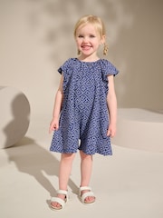 Pink 100% Cotton Jersey Ruffle Playsuit (3mths-7yrs) - Image 1 of 7