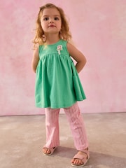 Green/Pink Character Dress and Trousers Set (3mths-7yrs) - Image 1 of 10