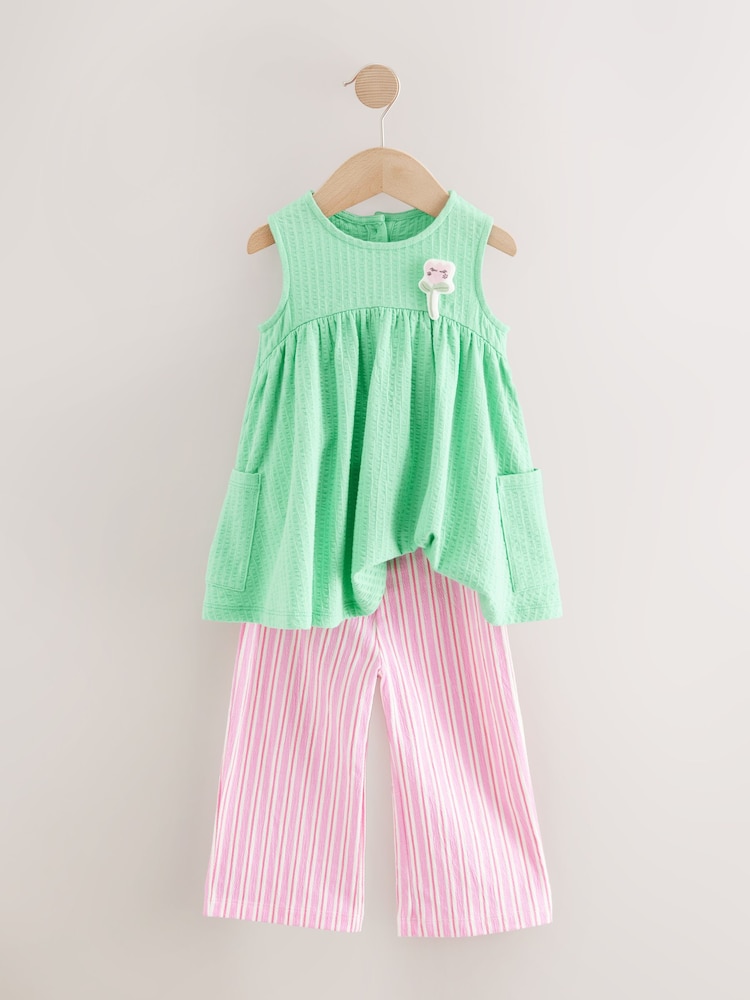 Green/Pink Character Dress and Trousers Set (3mths-7yrs) - Image 6 of 10