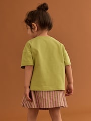 Green/Pink 100% Cotton T-Shirt and Skirt Set (3mths-7yrs) - Image 3 of 8