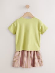 Green/Pink 100% Cotton T-Shirt and Skirt Set (3mths-7yrs) - Image 6 of 8