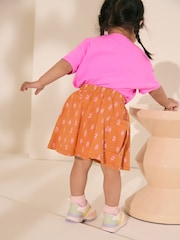 Pink/Orange Flamingo Character 100% Cotton T-Shirt and Skirt Set (3mths-7yrs) - Image 2 of 9