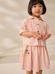 Pink/Yellow 100% Cotton Top and Skirt Set (3mths-7yrs) - Image 1 of 12