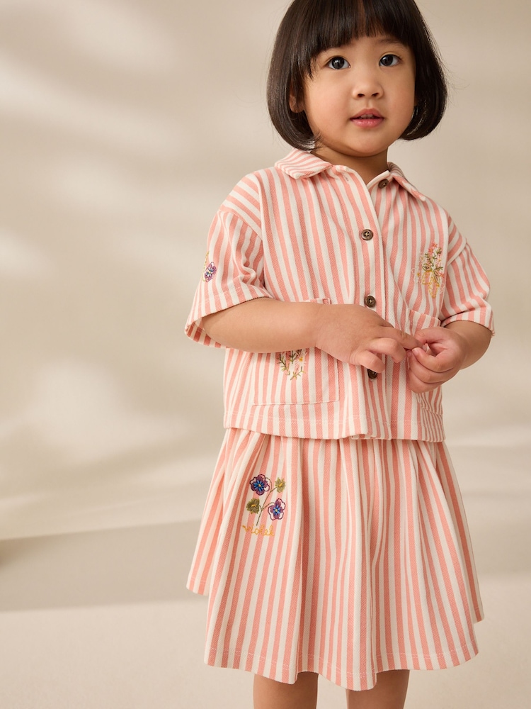 Pink/Yellow 100% Cotton Top and Skirt Set (3mths-7yrs) - Image 1 of 12