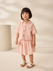 Pink/Yellow 100% Cotton Top and Skirt Set (3mths-7yrs) - Image 2 of 12