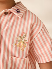 Pink/Yellow 100% Cotton Top and Skirt Set (3mths-7yrs) - Image 4 of 12