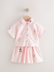 Pink/Yellow 100% Cotton Top and Skirt Set (3mths-7yrs) - Image 6 of 12