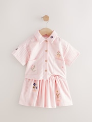 Pink/Yellow 100% Cotton Top and Skirt Set (3mths-7yrs) - Image 7 of 12