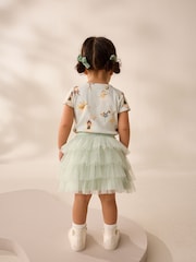 Aqua Blue Girls Ribbed T-Shirt & Tutu Skirt (3mths-7yrs) - Image 2 of 9