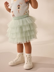 Aqua Blue Girls Ribbed T-Shirt & Tutu Skirt (3mths-7yrs) - Image 4 of 9