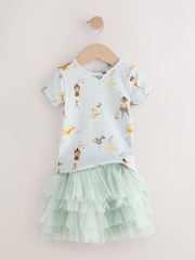 Aqua Blue Girls Ribbed T-Shirt & Tutu Skirt (3mths-7yrs) - Image 6 of 9