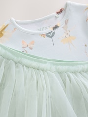 Aqua Blue Girls Ribbed T-Shirt & Tutu Skirt (3mths-7yrs) - Image 8 of 9