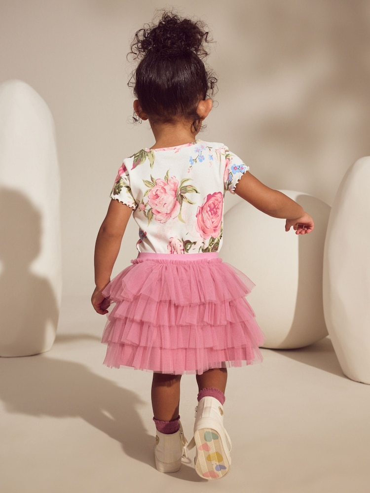 Rosa geblümt - Geripptes T-Shirt und Tutu-Rock (3M.–7J.) - Bild 2 von 7 Rosa geblümt - Geripptes T-Shirt und Tutu-Rock (3M.–7J.) - Bild 2 von 7