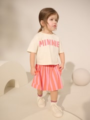 Orange/Pink Minnie Mouse Top & Skirt Set (3mths-7yrs) - Image 2 of 9