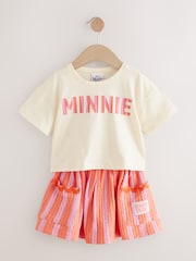 Orange/Pink Minnie Mouse Top & Skirt Set (3mths-7yrs) - Image 4 of 9