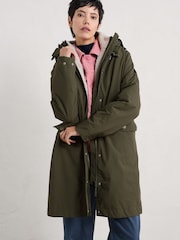 Seasalt Cornwall Green Holdfast Parka Coat - Image 1 of 8