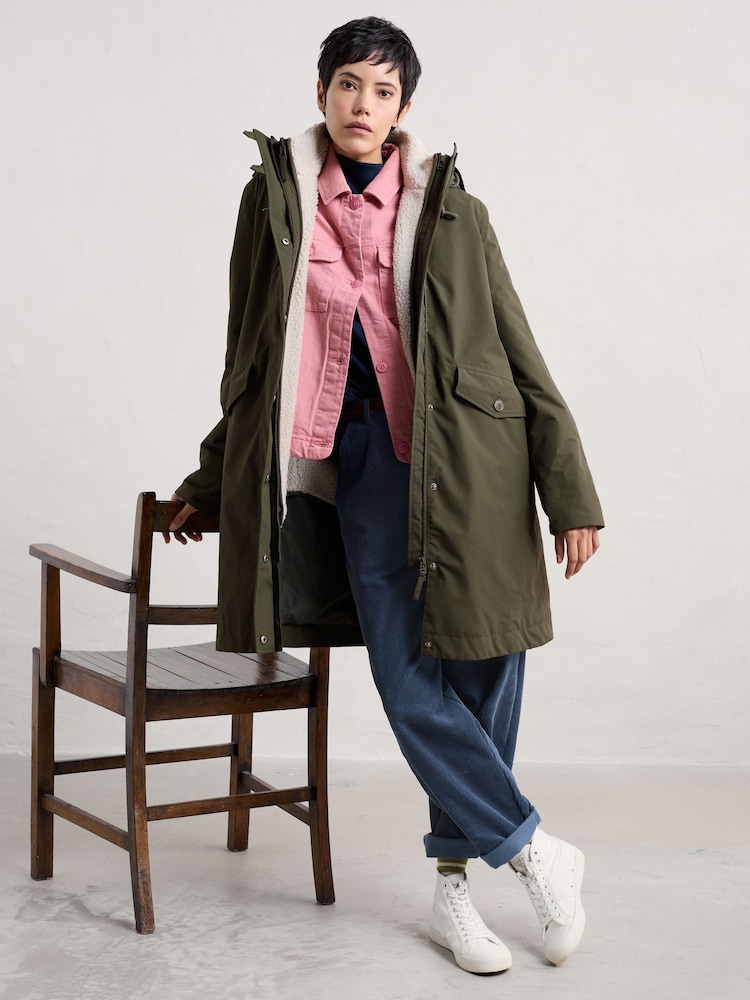 Seasalt Cornwall Green Holdfast Parka Coat - Image 2 of 8