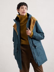 Seasalt Cornwall Blue Cliff Castle Coat - Image 1 of 5