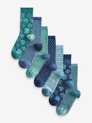 Seasalt Cornwall Womens Sailor Socks Box of 7 Blues - Imagen 1 de 9