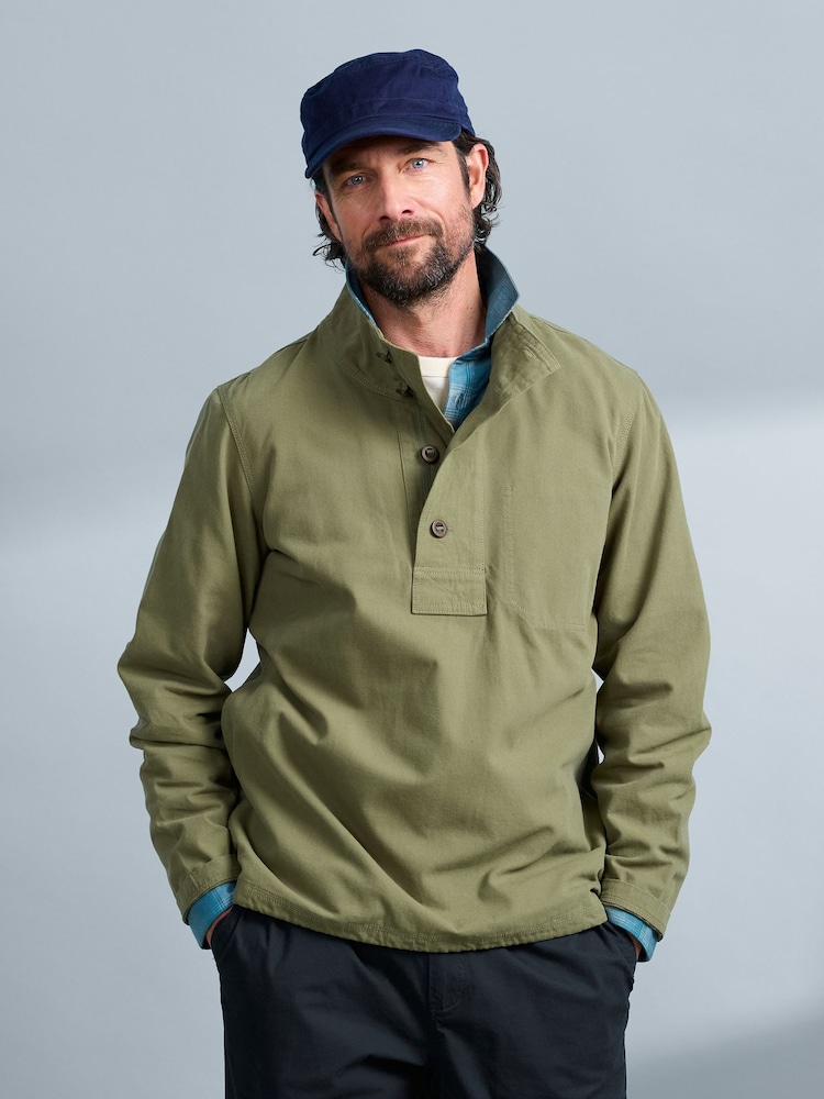 Seasalt Cornwall Mens Clay Stone Smock Sweat Top - Bild 1 von 4