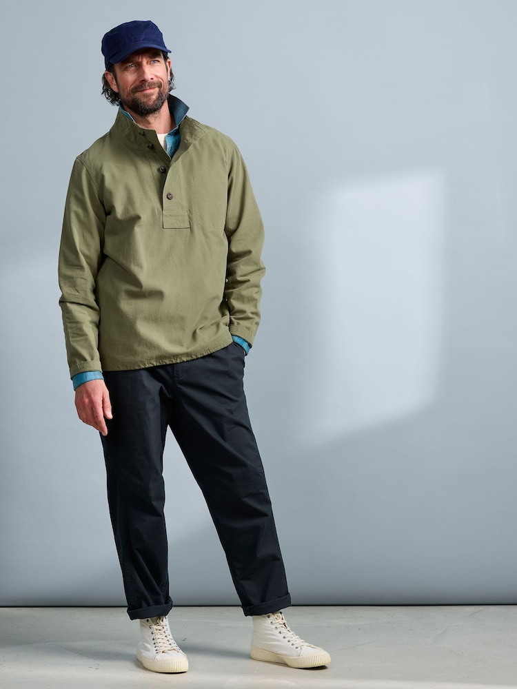 Seasalt Cornwall Mens Clay Stone Smock Sweat Top - Bild 2 von 4