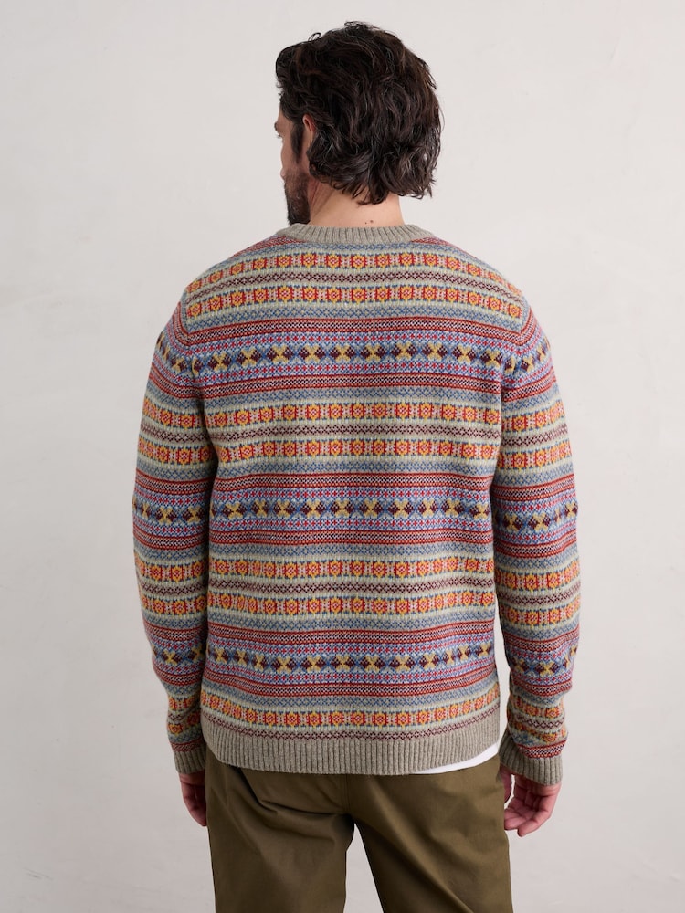 Seasalt Cornwall Orange/Blue Multi Mens Polventon Jumper - Image 2 of 5