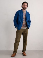 Seasalt Cornwall Orange/Blue Multi Mens Polventon Jumper - Image 3 of 5