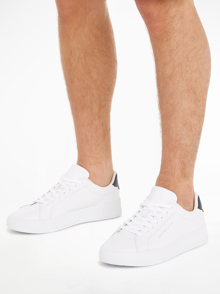Tommy Hilfiger White Court Leather Trainers - Image 1 of 7 Tommy Hilfiger White Court Leather Trainers - Image 1 of 7