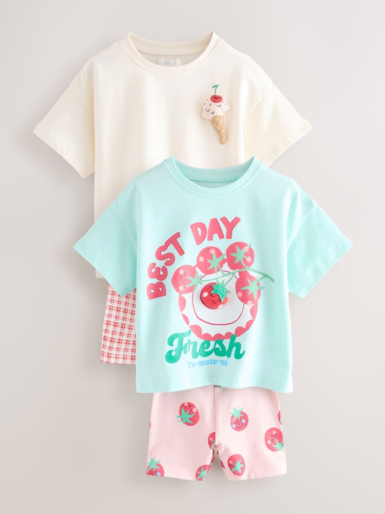 Red Picnic Top and Shorts Set 2 Pack (3mths-7yrs) - Image 1 of 7