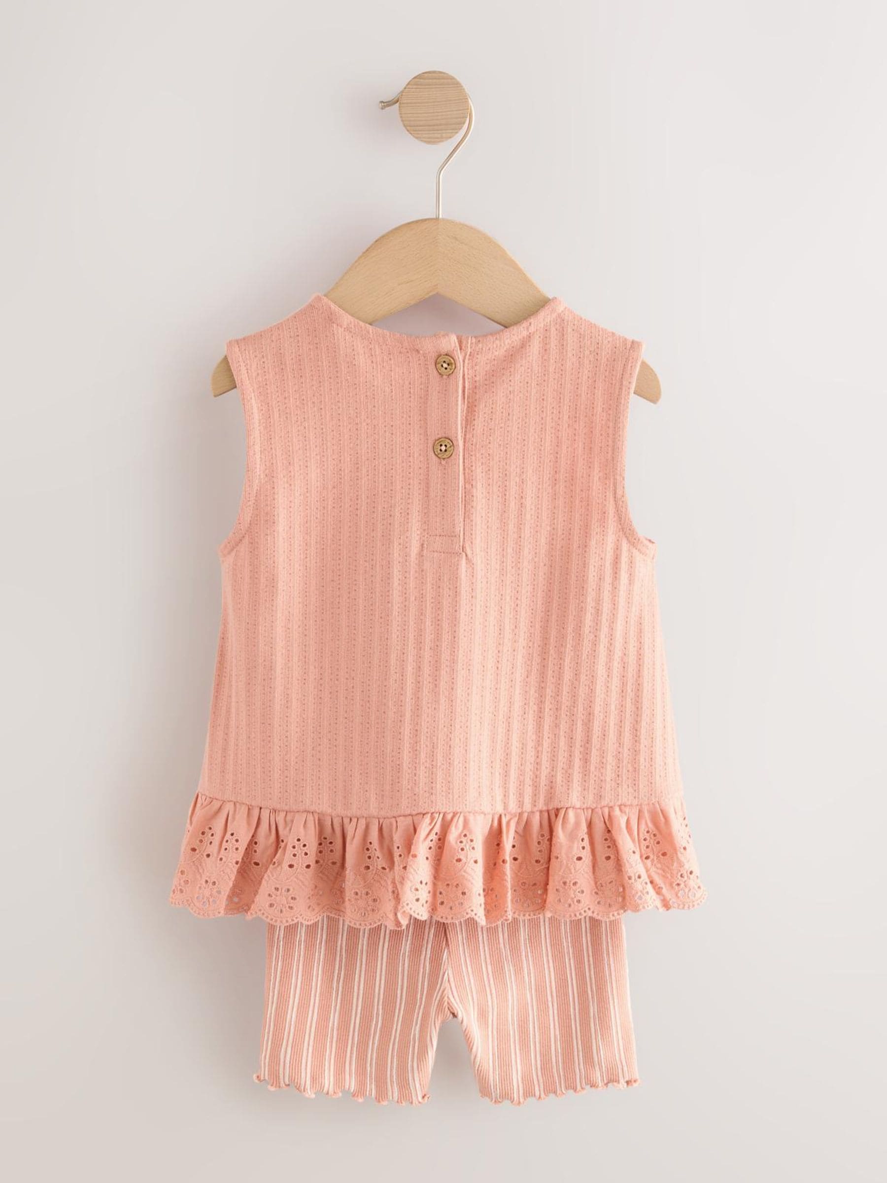 Buy Neutral Ditsy Vest and Shorts Set 2 Pack (3mths-7yrs) from the
