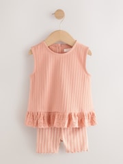 Neutral Ditsy Vest and Shorts Set 2 Pack (3mths-7yrs) - Image 8 of 13