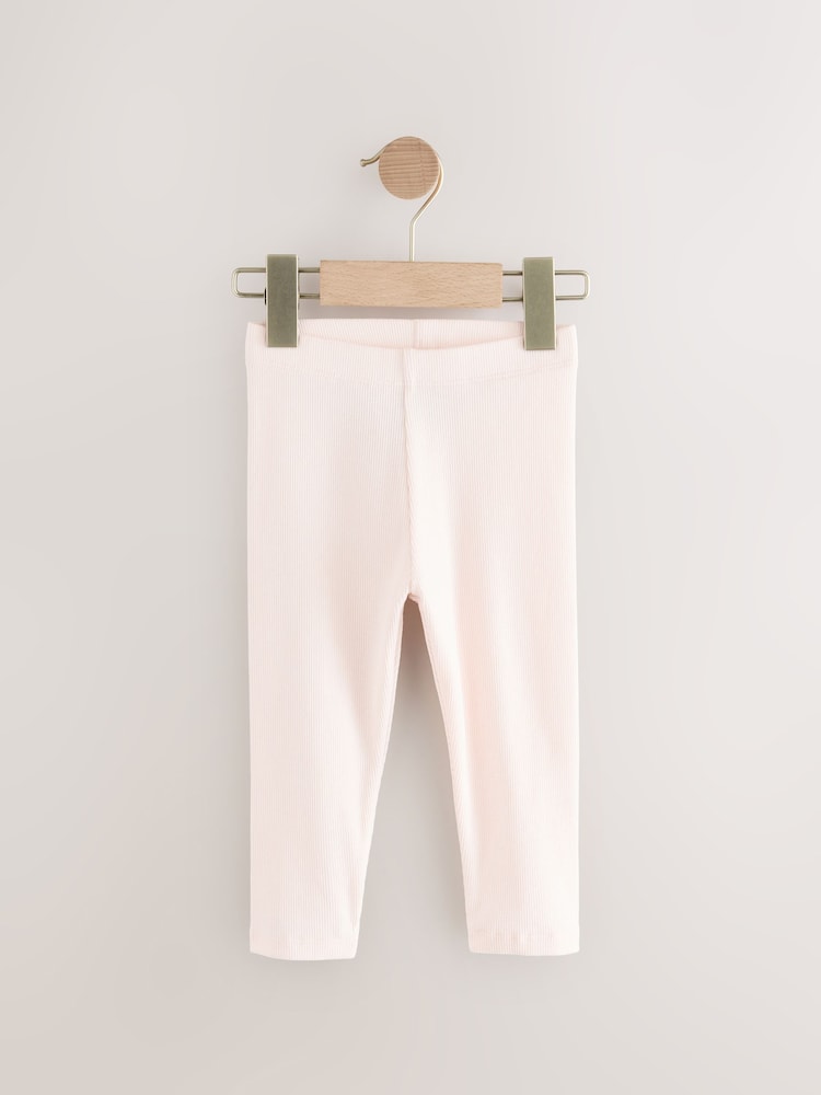 Lichtroze - Verpakking van 5 geribbelde Leggings (3mnd -7jr) - Image 4 of 9