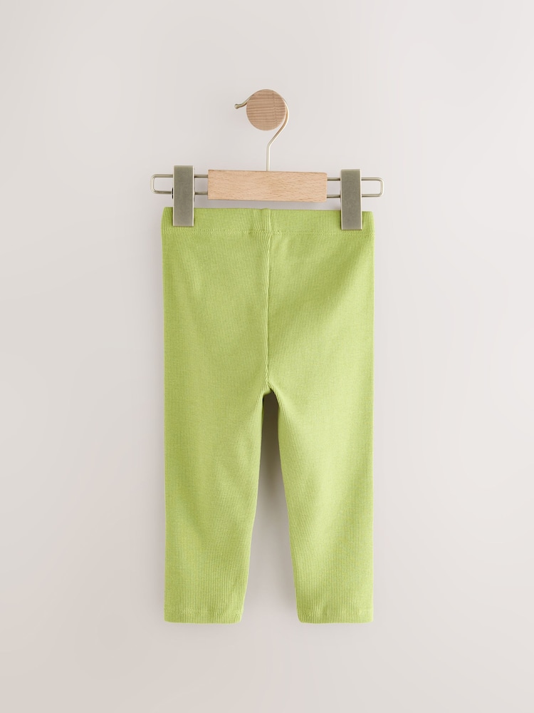 Lichtroze - Verpakking van 5 geribbelde Leggings (3mnd -7jr) - Image 7 of 9