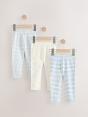 Blue Ribbed Leggings 3 Pack (3mths-7yrs) - Image 1 of 7