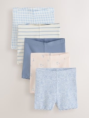 Blue Ribbed Shorts 5 Pack (3mths-7yrs) - Image 1 of 10