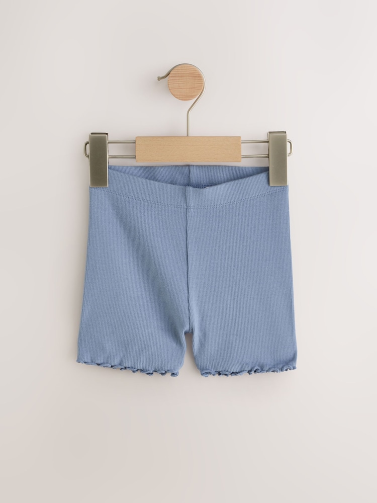 Blue Ribbed Shorts 5 Pack (3mths-7yrs) - Image 4 of 10