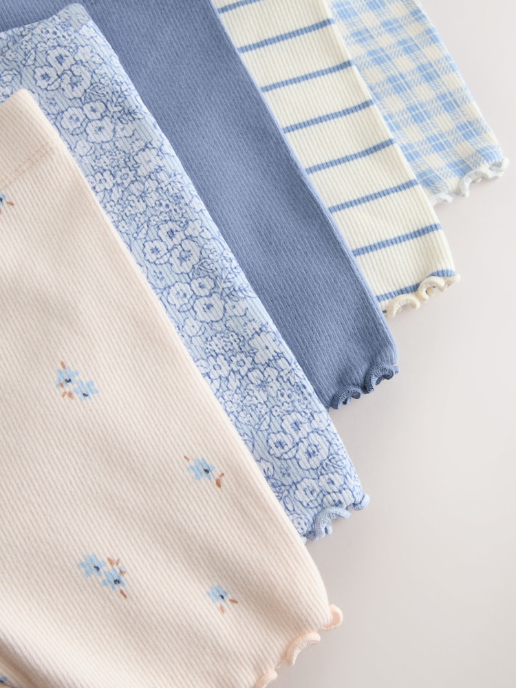 Blue Ribbed Shorts 5 Pack (3mths-7yrs) - Image 9 of 10