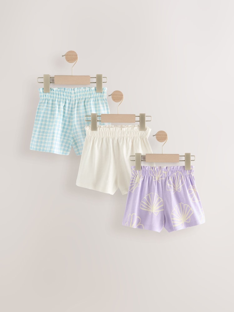 Lilac Purple 100% Cotton Shorts 3 Pack (3mths-7yrs) - Image 1 of 7 Lilac Purple 100% Cotton Shorts 3 Pack (3mths-7yrs) - Image 1 of 7