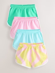 Pink 100% Cotton Runner Shorts 4 Pack (3mths-7yrs) - Image 1 of 3