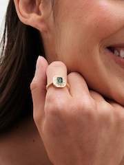 Jon Richard Gold Tone Cubic Zirconia Heart And Enamel Ring - Image 3 of 3