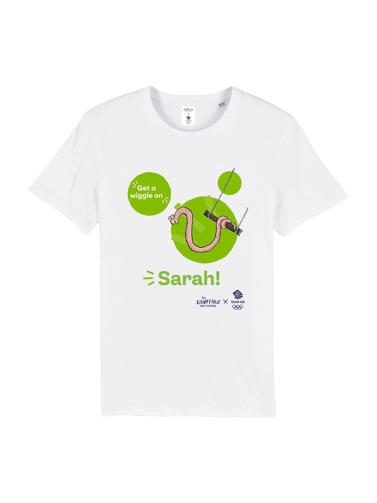 Star Editions 100% Cotton Superworm and Get a Wiggle on Personalised Team GB White T-Shirt - Image 3 of 4