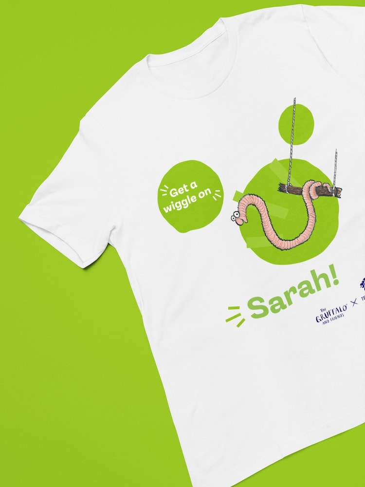 Star Editions 100% Cotton Superworm and Get a Wiggle on Personalised Team GB White T-Shirt - Image 4 of 4