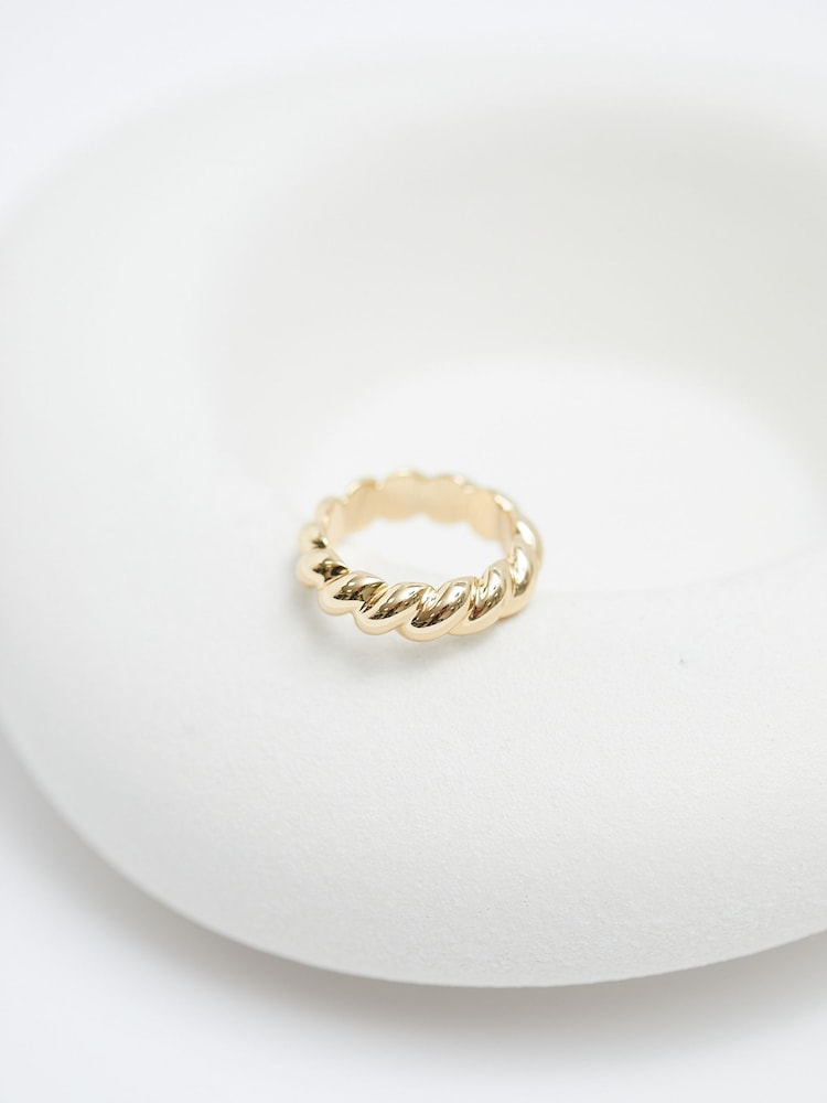 Jon Richard Gold Tone Polished Twisted Ring - Image 1 of 2 Jon Richard Gold Tone Polished Twisted Ring - Image 1 of 2