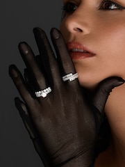 Jon Richard Silver Tone Cubic Zirconia Double Band Engagement Ring - Image 3 of 3