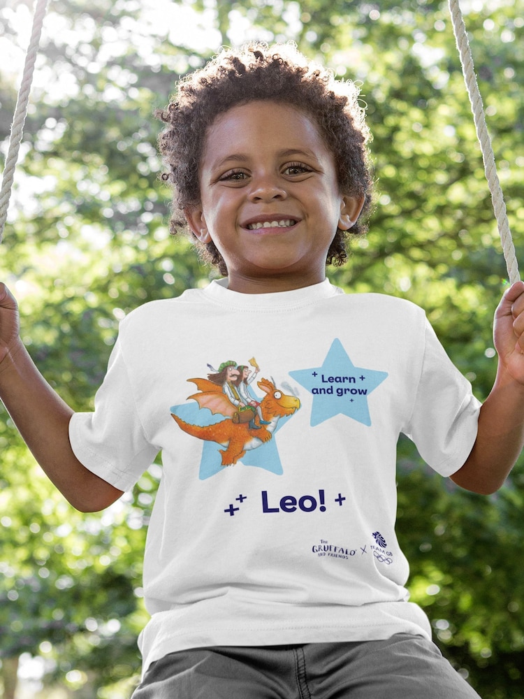 Star Editions Zog Learn and Grow 100% Cotton Personalised White T-Shirt - Team GB Edition - Image 2 of 4