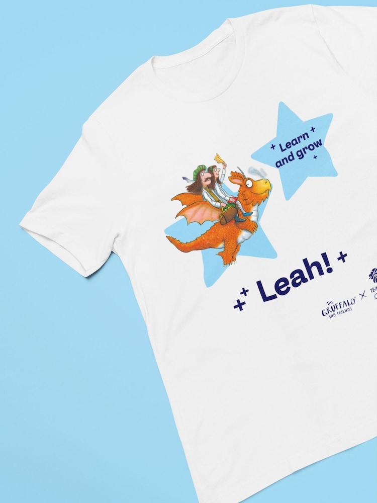 Star Editions Zog Learn and Grow 100% Cotton Personalised White T-Shirt - Team GB Edition - Image 3 of 4